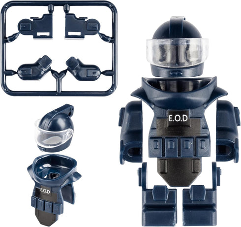 Toy Soldiers Figures Dark Blue Bomb Disposal Suit Armor E.O.D Suit Toys Military Equipment Custom Minifigure Compatible with Mini figure of Major ...