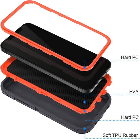 MAXCURY Case for iPhone 12, iPhone 12 Case, Heavy Duty Shock Absorption Full Body Protective Silicone Rubber with Hard PC Phone Case Cover for Gir...