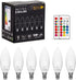 E12 LED Light Bulbs 5W, 40W Equivalent, Small Base B11 Candelabra Light Bulbs, Set of 6 LED Color Changing Light Bulbs, Dimmable Color Candle Bulb...