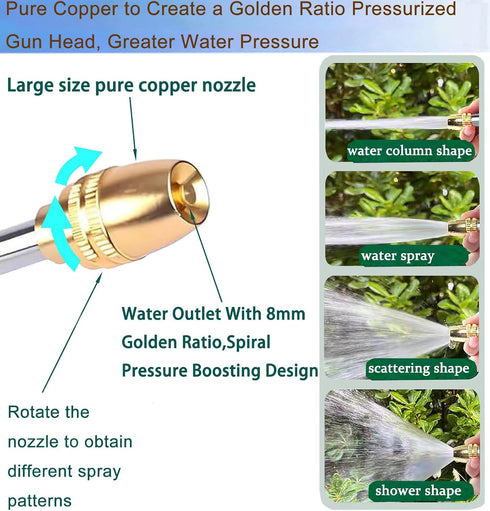 Garden Hose Nozzles,High Pressure Water Hose Nozzle Sprayer Head,360°Water Adjustment,2 Different Types of 3/4”Quick Connectors, for Watering Gard...