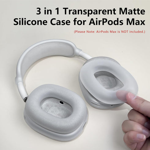 AirPods Max Case Cover - Clear White-M, Soft Silicone Headphone Cover with Heavy Duty Protection for Apple AirPods Max Headphones......