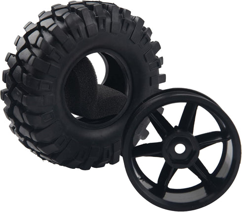 6-Spoke 1.9" Rubber Tires 108mm Wheels & 12mm Hex Hub Wheel Rims Compatible with 1/10 Axial D90 SCX10 CC01 TF2 RC Off-Road Climbing Crawler Car...