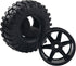 6-Spoke 1.9" Rubber Tires 108mm Wheels & 12mm Hex Hub Wheel Rims Compatible with 1/10 Axial D90 SCX10 CC01 TF2 RC Off-Road Climbing Crawler Car...