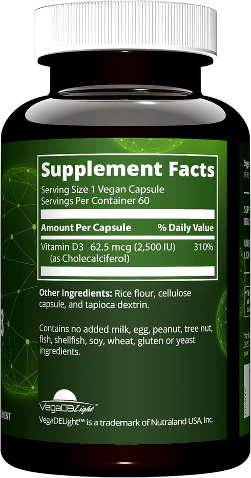MRM Nuturition Vegan Vitamin D3 2,500 IU | Bone + immune health | Made from lichens | Supports calcium absorption | Vegan + Vegetarian friendly | ...