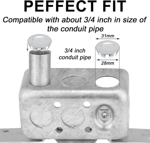 36 Pcs Knockout Seal Electrical Box Knockout Plugs for 3/4 Inch Pipe, Round Steel Removable Seal Electrical Box Fittings for Closure Unused Electr...