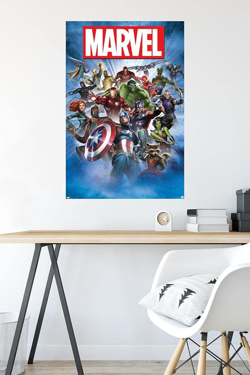 Trends International Marvel Comics - Group Shot Wall Poster, 22.375" x 34", Poster & Clip Bundle...