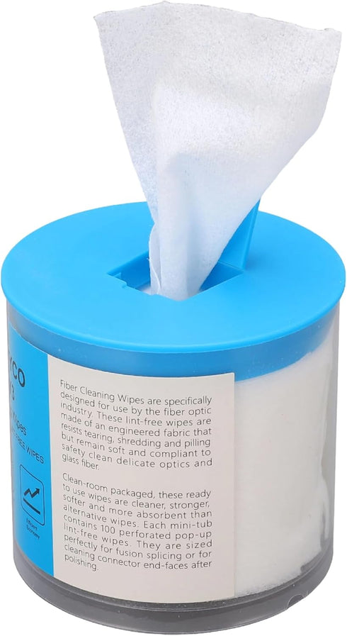 100 Pcs Optical Fiber Wipes,Clean Wipes for Fiber Optics,Dust and lint wipe cloth Optical Fiber End Cleaning Paper for industrial instrument,elect...