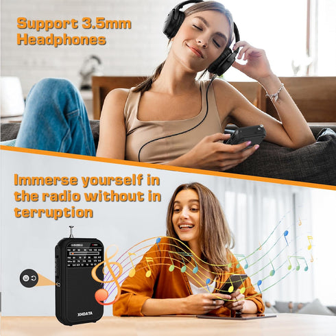 D220 Portable Radio AM FM SW Radio Battery Operated Radio, Shortwave Radio with Headphone Jack, Excellent Reception Transistor Radio, Pocket Radio...