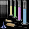 4PCS Plastic Graduated Cylinders, 10ml 25ml 50ml 100ml Measuring Cylinders Set with 4PCS Pipettes,1PCS Plastic Funnel and 2PCS Brush,for School an...