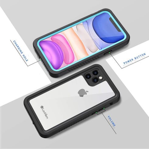 Lanhiem for iPhone 11 Pro Max Waterproof Case, 360 Full Body Protection Underwater Dirtproof Shockproof Clear Cover with Built-in Screen Protector...