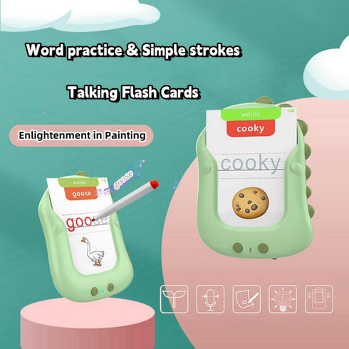 Talking Flash Cards Reusable Writing Drawing Montessori Toys for Toddlers Learning Toys for Pocket Speech Therapy Toys for Ages 1-6 Year Old Kids,...