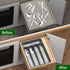 Silverware Organizer Utenisl Organizer Holder Kitchen Drawer Organizer Plastic Silverware Tray for Drawer Flatware Organizer 5 Compartment Black...