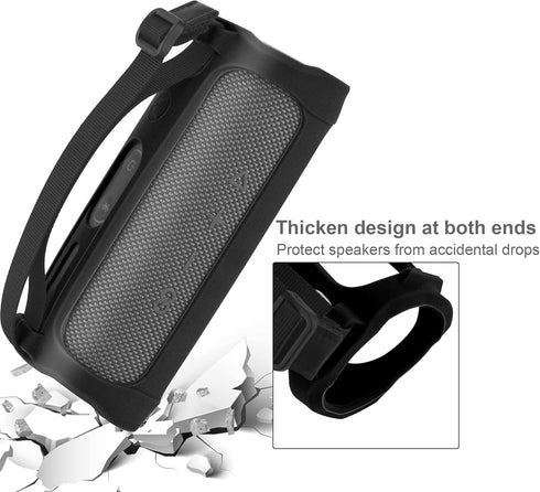 TXEsign Silicone Case for JBL Flip 5 Waterproof Portable Bluetooth Speaker Travel Carrying Pouch Protective Cover with Hand Strap(Black)...