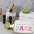 Clear Preppy Patch Makeup Bag Cosmetic Pouch with Glitter Bling Letters for Women Teen Girls Sister, Make Up Travel Stuff Organizer Cute Stylish T...