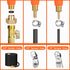 All Metal 44 Inches Replacement Sprayer Wand, Garden Hose Watering Wand with 3/4'' Brass Connector, 1/4" & 3/8" Brass Barb for Most Sprayer Hoses,...