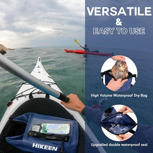 IP68 Waterproof Dry Bag 5L - Waterproof Zip Touch Screen Phone Case Keeps Gear Dry, Lightweight Roll Top Dry Backpack for Kayaking Boating Camping...
