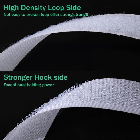 3/4 Inch Sew on Hook and Loop Strips | Easy to Sew | Excellent Grip | Non-Adhesive Back Nylon Fabric Fastener Strips for Clothing Sewing Crafts an...