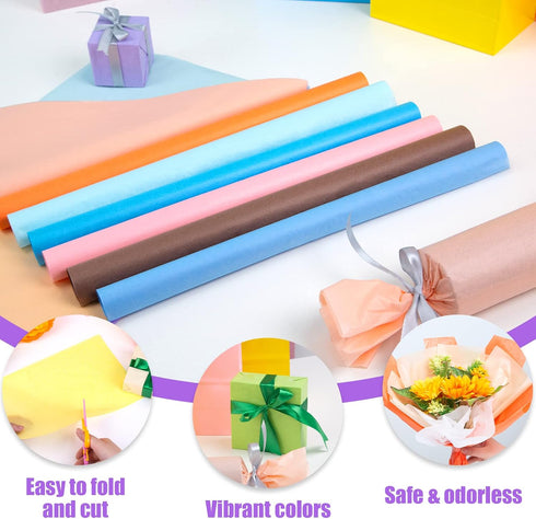 Shindel 120 Sheets Colorful Tissue Paper, Tissue Paper Bulk 20x14 Inch Gift Wrapping Paper for DIY Crafts Gift Box Wrapping 20 Colors...