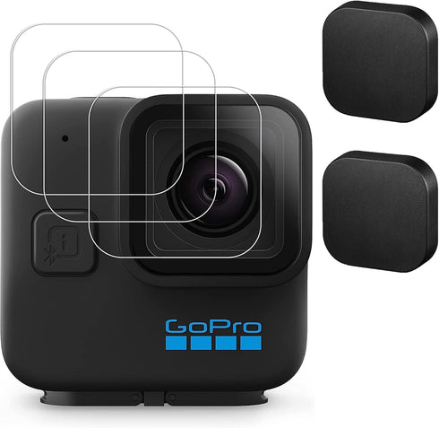 PCTC Hero11 Black Mini Screen Protector for GoPro Hero11 Black Mini, Ultra Clear 9H Hardness Tempered Glass Lens Protector + Lens cap Cover for Go...