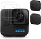 PCTC Hero11 Black Mini Screen Protector for GoPro Hero11 Black Mini, Ultra Clear 9H Hardness Tempered Glass Lens Protector + Lens cap Cover for Go...