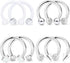 Dyknasz Horseshoe Circular Barbell Clear CZ Opal Stone Nose Septum Rings Hoop Retainer for Women Men Helix Cartilage Tragus Earring 316L Surgical ...