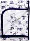 2-Ply Reversible Luxury Baby Blanket with Puppy Embroidery, Blue and White Little Me Puppy Toile Print (30 inch x 40 inch)...