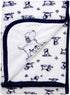 2-Ply Reversible Luxury Baby Blanket with Puppy Embroidery, Blue and White Little Me Puppy Toile Print (30 inch x 40 inch)...