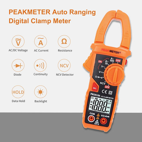 Digital Clamp Meter Auto-Ranging Multimeter Amp Voltage Tester Measure AC Current 600 A, AC/DC Voltage, Resistance, NCV, LPF, Diodes, Continuity a...