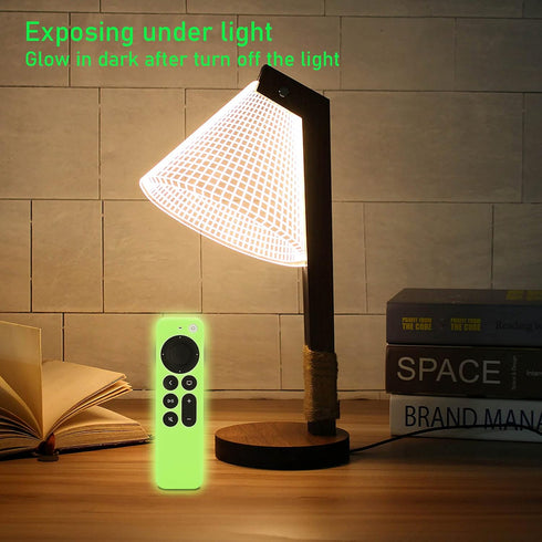 LEFXMOPHY Silicone Cases for Apple TV Remote Case 2021-2024 4K Siri 2nd 3rd Generation - Cover Skin for AppleTV Control 2-Pack Green and Blue Glow...