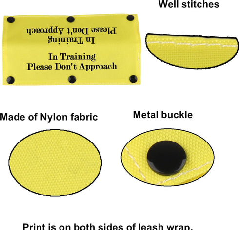 Funny Dog Leash Sleeve in Training Please Don't Approach Dog Leash Wrap Wrap Alert Hanging ID Patch Tag (Don't Approach-YE Sleeve)...