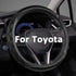 GIANT PANDA Steering Wheel Cover for Toyota, Auto Car Steering Wheel Cover for Toyota Highlander Rav4 Corolla Camry,Standard Size- Black...
