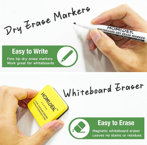 Magnetic Whiteboard Fridge Dry Erase Board: HOMiDEK Small Magnetic White Board for Refrigerator with Clean Dirty Magnet for Dishwasher, 4 x Marker...
