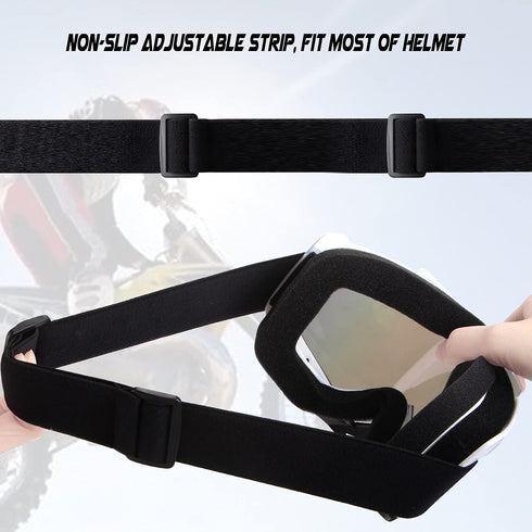 Motocross Goggles - Anti UV, Windproof, Dustproof, Anti Fog, Anti-Scratch Glasses for ATV, Off Road, MX, Ski - White Frame + Color Lens...