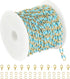 Gold Plated Brass Chains for Necklace DIY Jewelry Supplies, 2 Meters Light Blue Oil Drip Cable Bulk Chain Jewelry Making Supplies Findings...