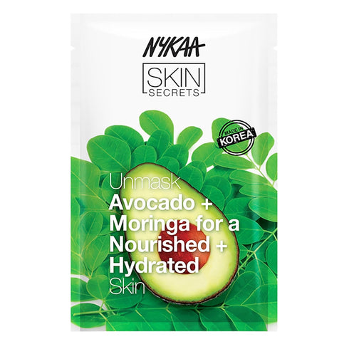 Nykaa Naturals Skin Secrets Bubble Sheet Mask, Avocado and Moringa, 0.67 oz - Face Mask for Dry Skin - Brightening Sheet Face Mask - Skincare Mask...