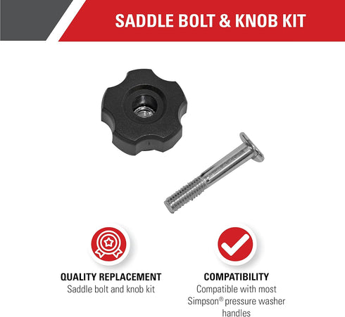 Simpson Cleaning 7107941 Replacement Saddle Bolt and Knob Repair Kit for Handles on Gas Powered Pressure Washers, Black...