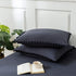 Navy Blue Pom Poms Pillowcases, Dark Blue Standard Queen 20x30 Inches Pillowcases Set of 2, 100% Washed Microfiber, Navy Fringe Pillow Shams, 2 Pa...
