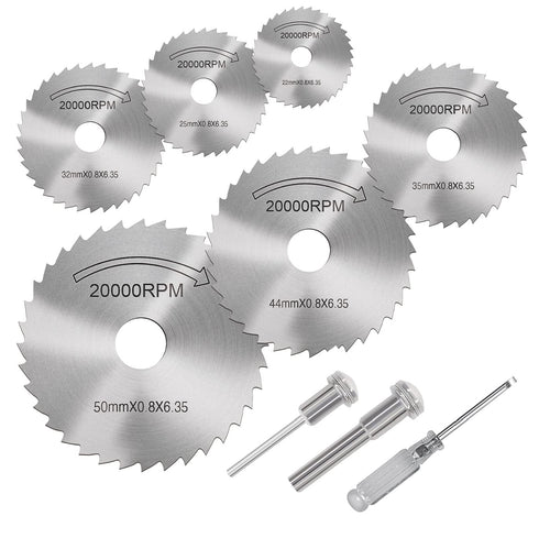 Cutting Wheel Set for Drills Rotary Tool, 8Pcs HSS Rotary Drill Saw Blades Steel Saw Disc Wheel Cutting Blades with 1/8" Straight Shank Mandrel, o...