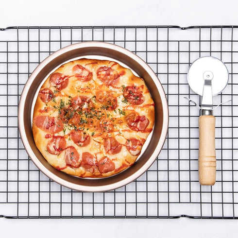 Nonstick Pizza Pans Aluminum Pizza Pan Professional Premium Deep Dish Non-Stick Bakeware for Home Kitchen Bakeware Bread Cake Handmade Golden 9 in...