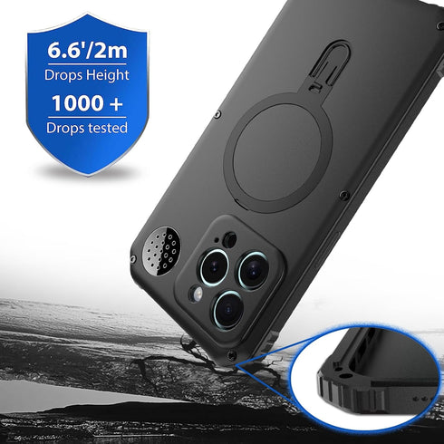 Phone Case for iPhone 15 Pro Max Compatible with MagSafe Military Grade Full Protection Built-in Silicone Shockproof with Screen Protector and Cam...