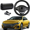 1PC Leather Steering Wheel Cover,Stitch on Wrap,DIY Sewing with Needle Thread,Anti-Slip Car Steering Wheel Protector for Max Diameter 15 Inch(Glos...