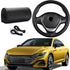 1PC Leather Steering Wheel Cover,Stitch on Wrap,DIY Sewing with Needle Thread,Anti-Slip Car Steering Wheel Protector for Max Diameter 15 Inch(Glos...