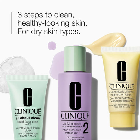Clinique Refresher Course Skincare Set for Dry Combination Skin Types...