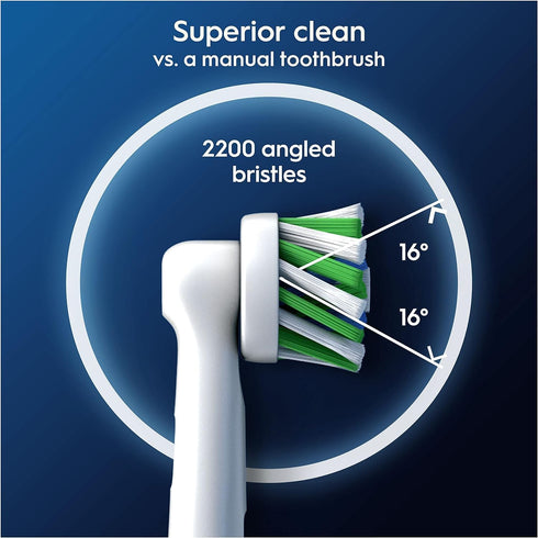 Oral-B Pro Cross Action Electric Toothbrush Head, X-Shape and Angled Bristles for Deeper Plaque Removal, Pack of 8 Toothbrush Heads, White...