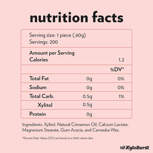 XyloBurst - Xylitol Mints | Sugar Free Breath Mints for Oral Health | Gluten Free, Vegan, Keto Friendly | Aspartame Free Mint | Cinnamon | 200 Cou...
