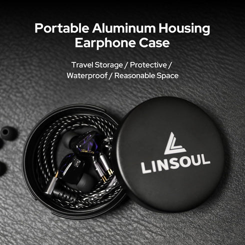 Linsoul Mini Portable Aluminum Storage Earphone Case, Water Resistant, Hard Protective Traval Carrying Case for KZ ZS10 PRO, Kiwi Ears Orchestra l...