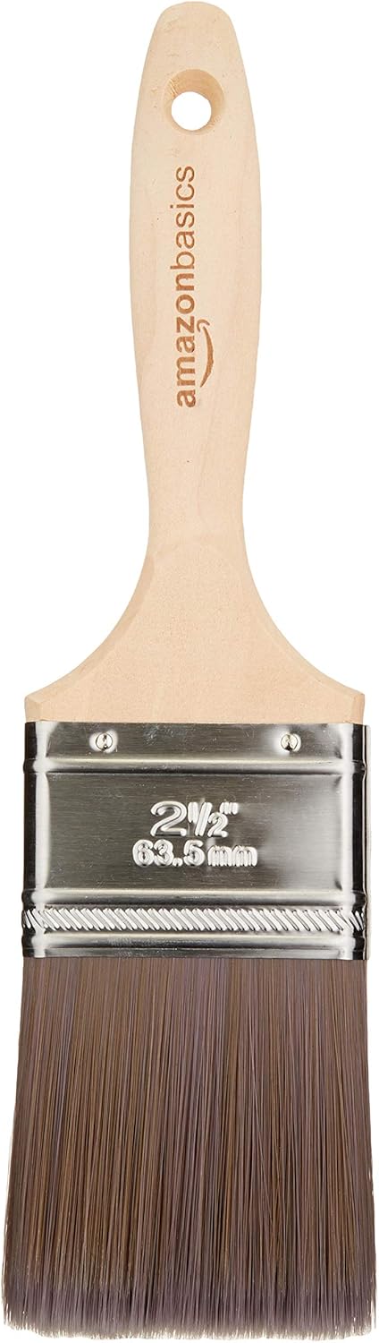 Amazon Basics Flat Edge Master Pro Paint Brush, 2 1/2", Wood Brown...