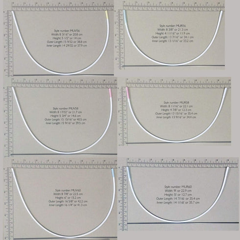 Carbon Steel Replacement Underwire Repair - Nylon Coated - Heavy Gauge Sturdy Wire for Bras - Vertical Wire Size 56-1 Pair - See Pictures for Meas...