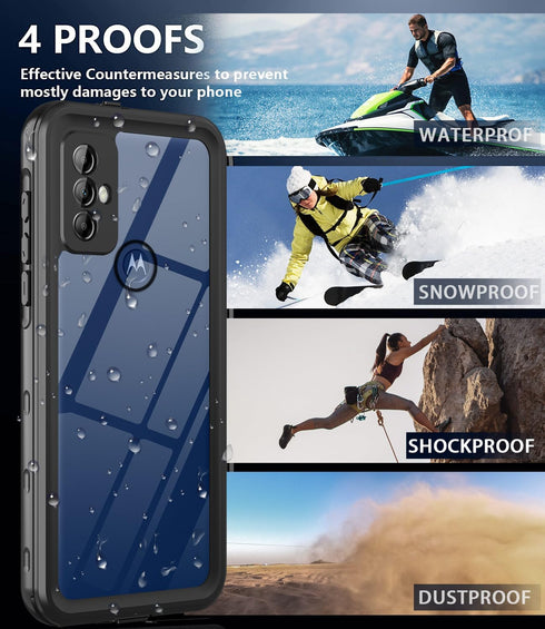 for Motorola Moto G Play 2023 Phone Case Waterproof with Built-in Screen Protector, Full Body Underwater Dustproof Shockproof Rugged Protective Co...