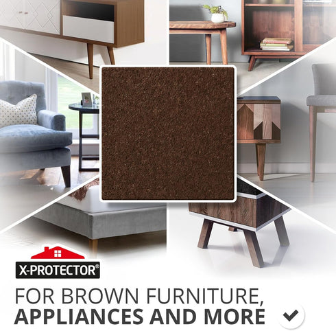 X-Protector Felt Furniture Pads - 20 PCS 6 x 1/2" - Premium Felt Strips with Adhesive Backing - Rectangular Furniture Pads for Hardwood Floors - C...